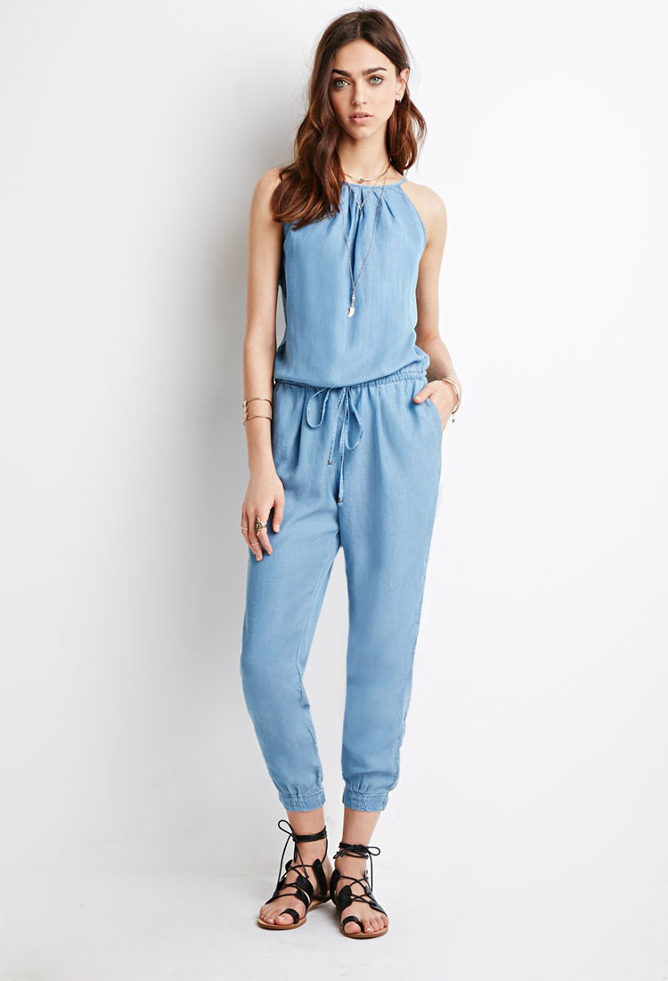 forever new denim jumpsuit