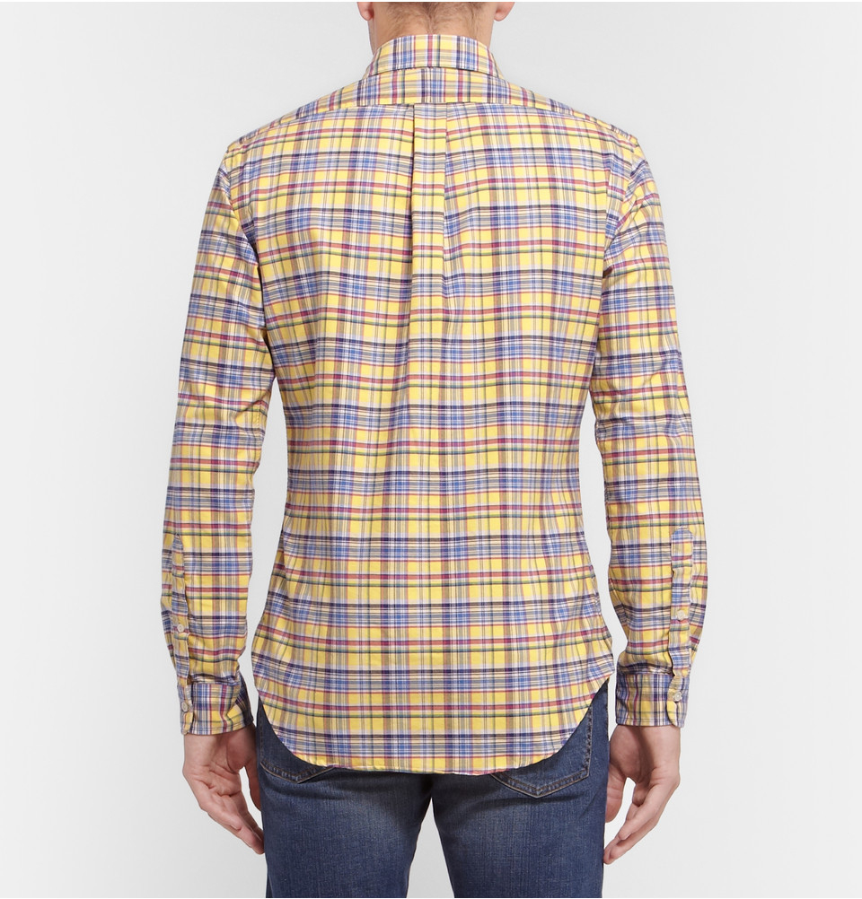 ralph lauren yellow button down shirt
