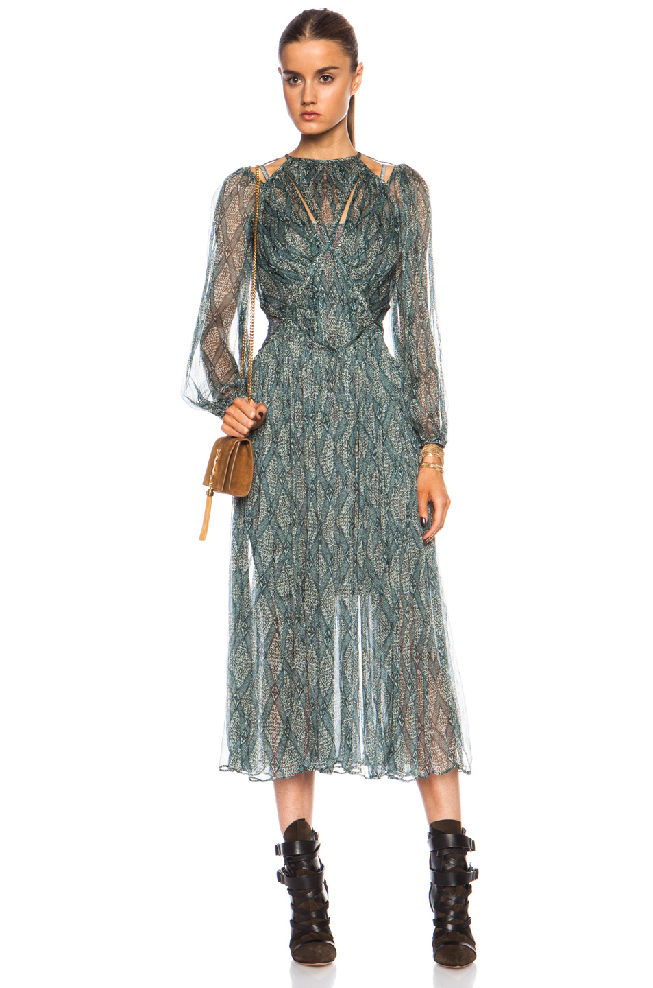 Lyst Zimmermann Riot Web Midi Poly Dress Gallery