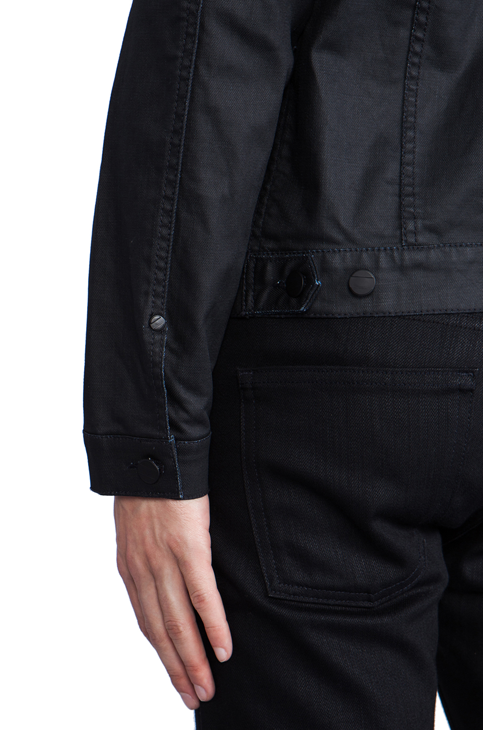 Comune Jay Waxed Denim Jacket in Black for Men Lyst