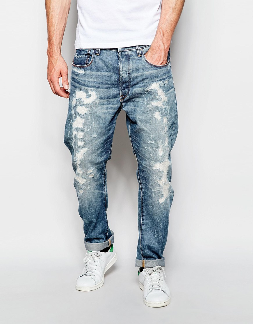 G Star Raw Jeans Type C 3d Tapered Fit Hydrite Light Aged Restored
