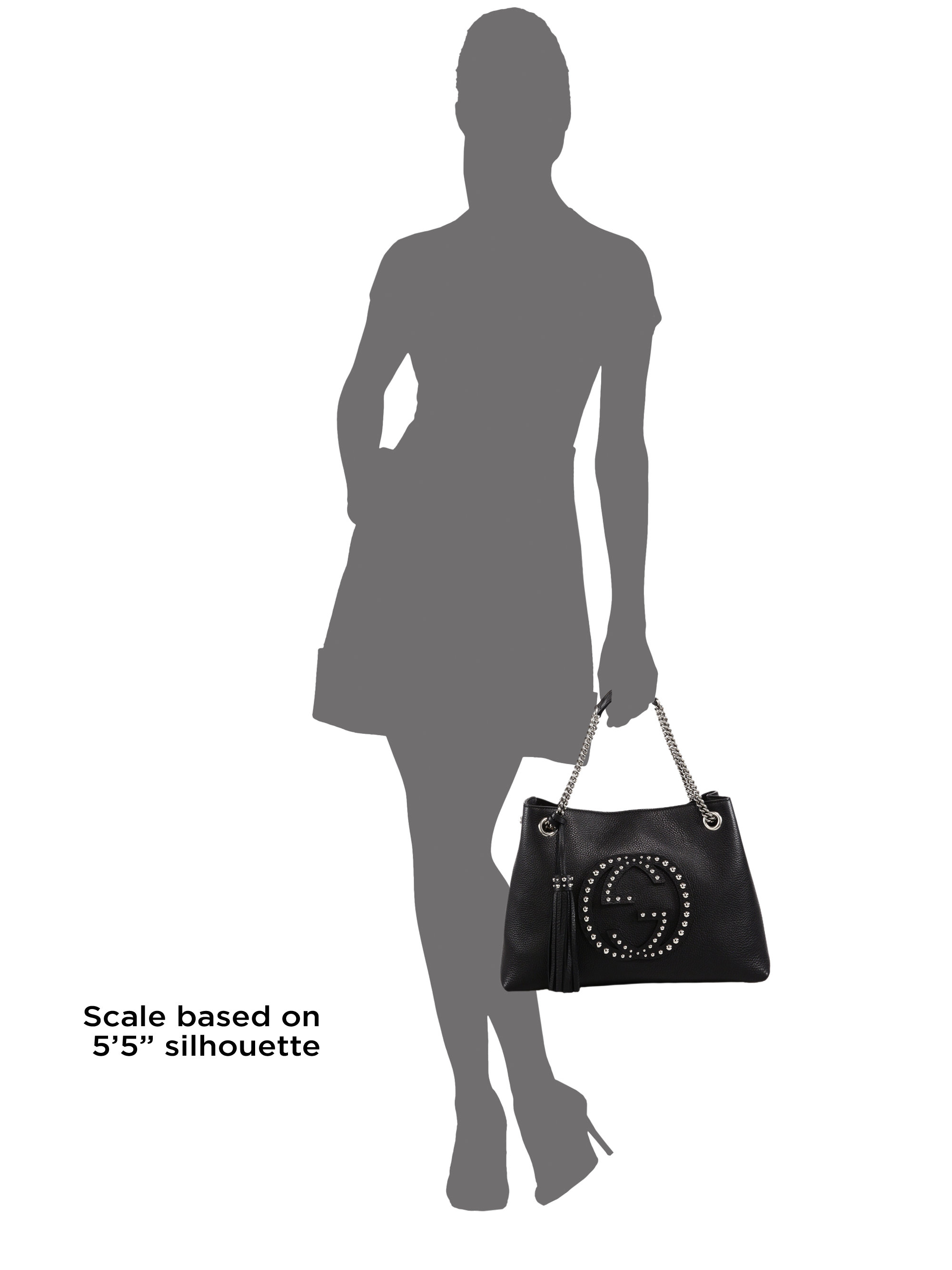 Gucci Soho Medium Studded Leather Chain Shoulder Bag in Black | Lyst