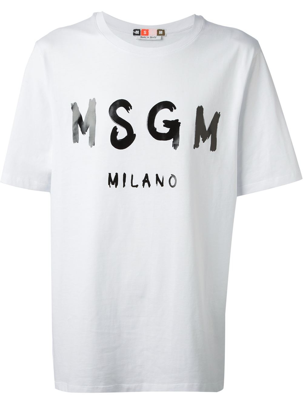Msgm Milano Logo Printed T-Shirt in White for Men | Lyst