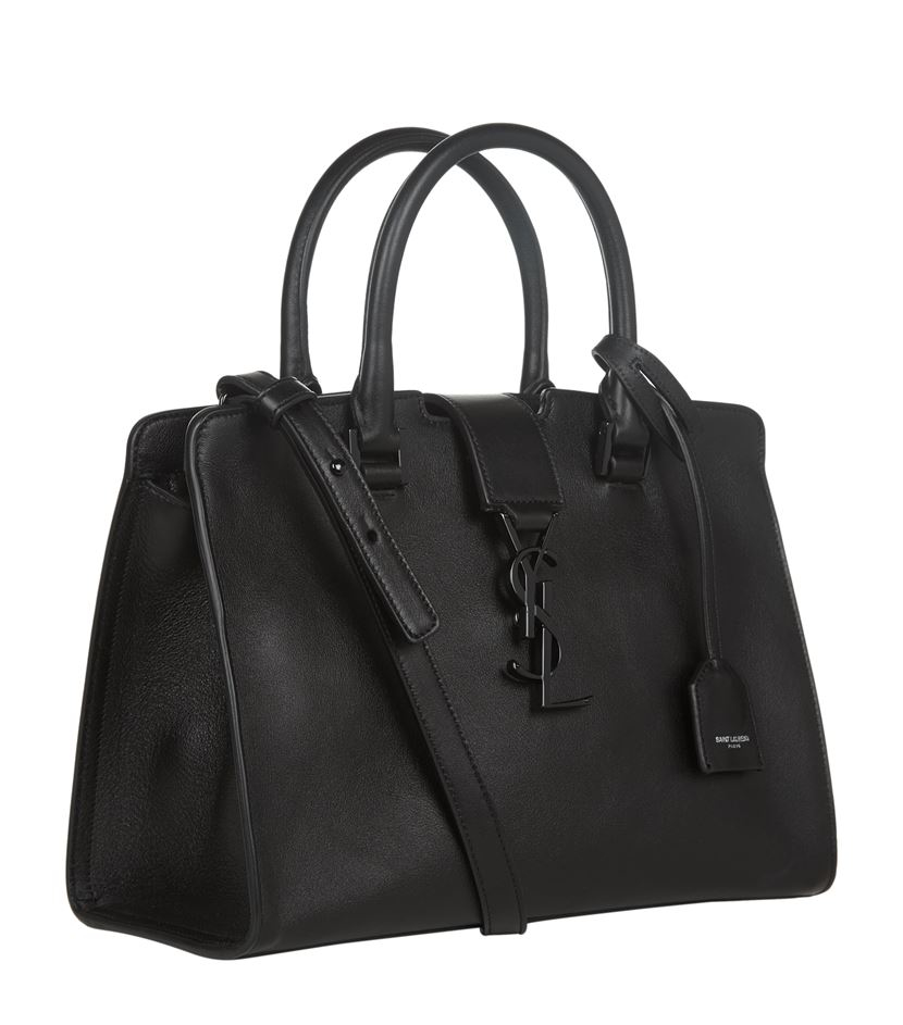 Saint laurent Baby Cabas Monogramme Leather Tote in Black | Lyst