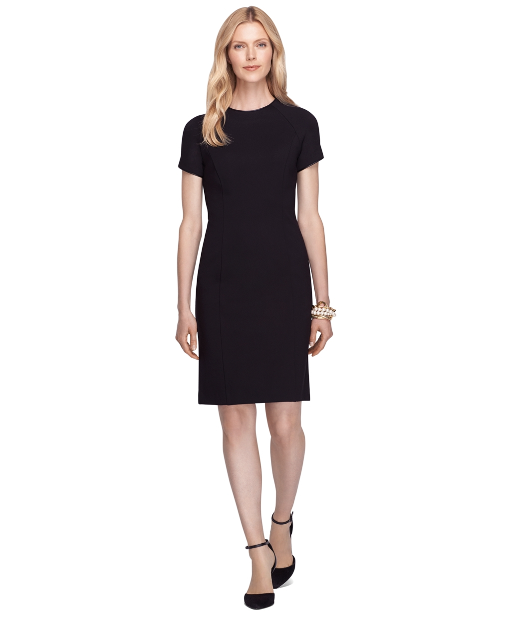 Lyst - Brooks Brothers Knit Short-sleeve Dress in Black