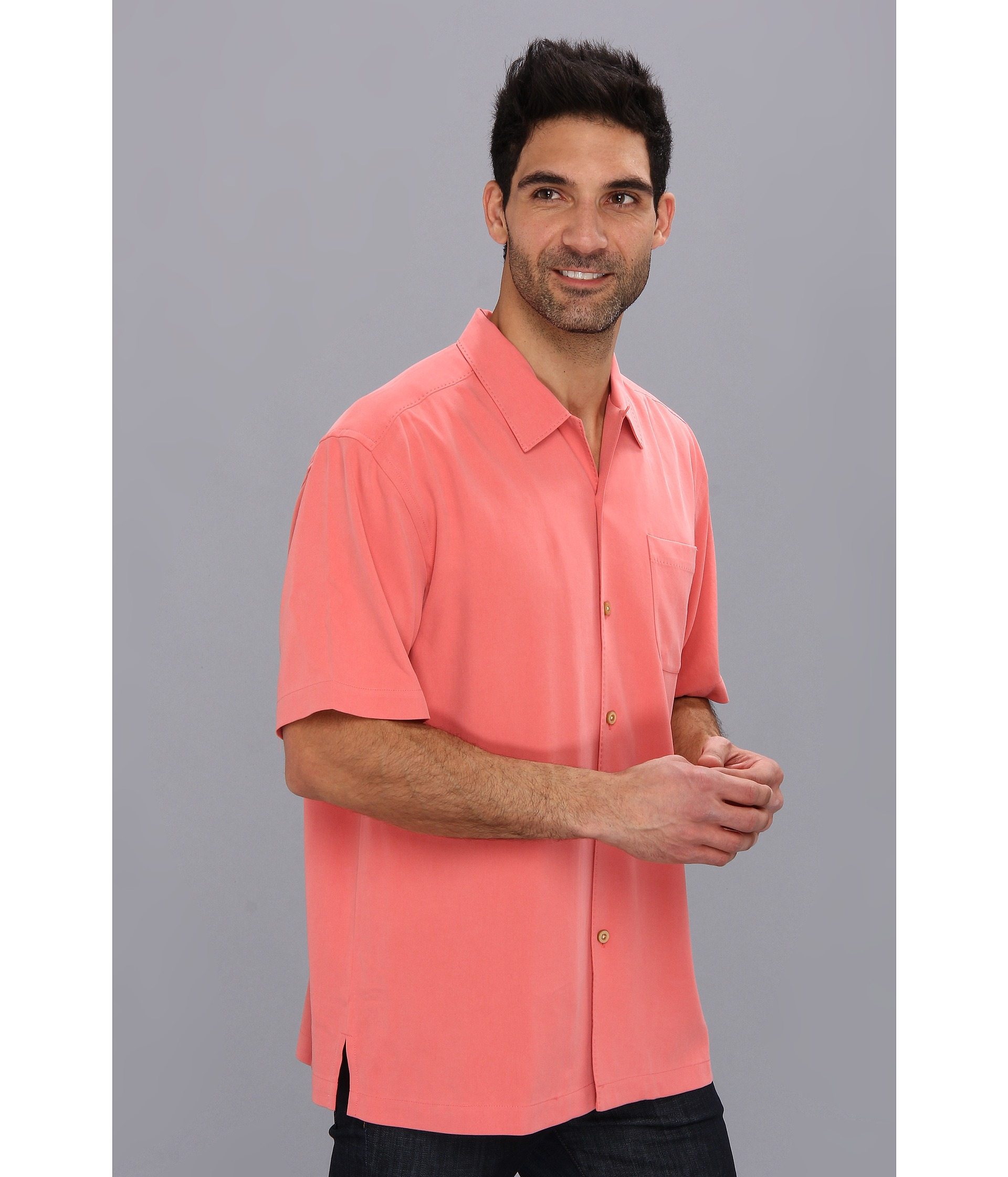 Tommy bahama Catalina Twill Camp Shirt in Pink for Men Lyst