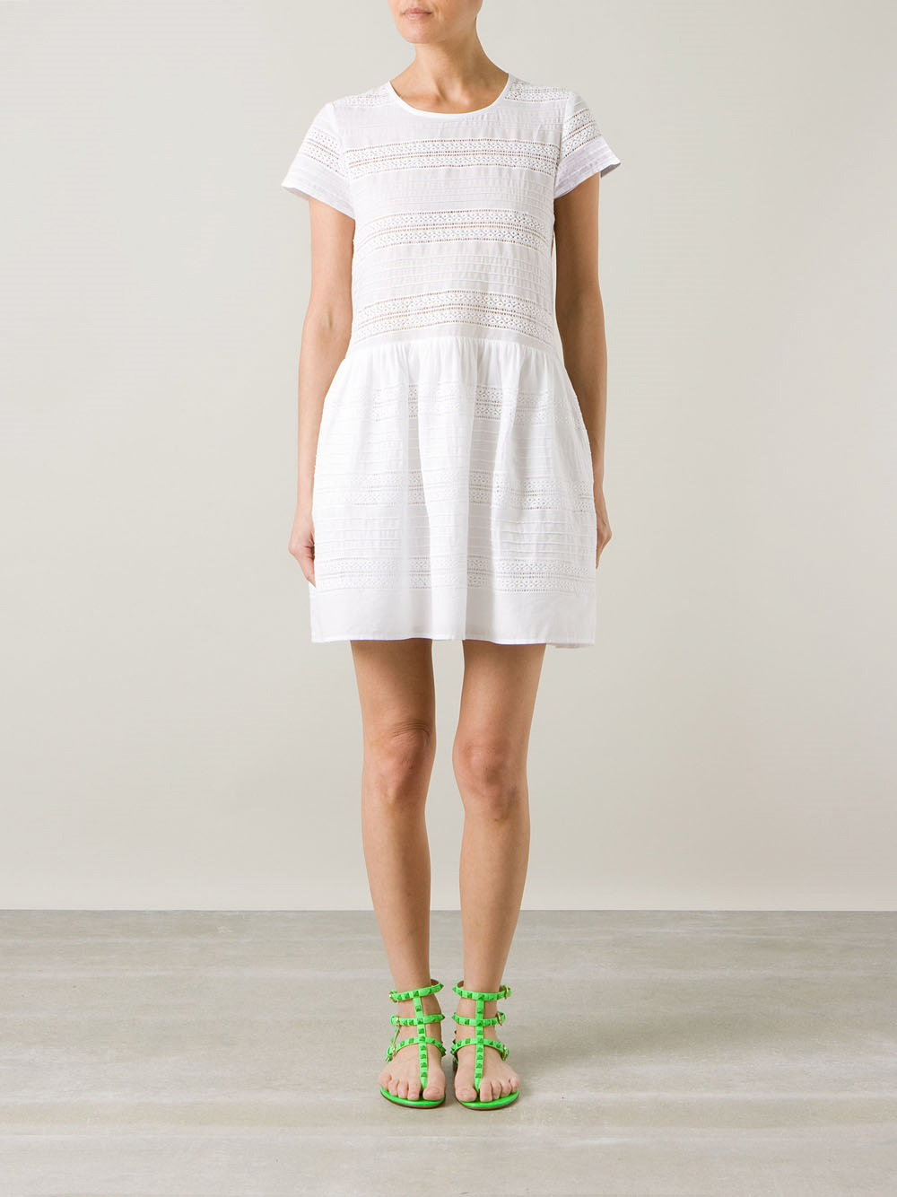 Sea Broderie Anglaise Shift Dress in White - Lyst