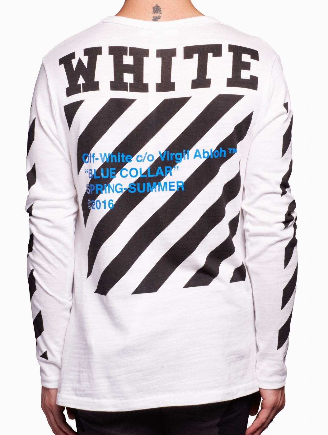 off white blue collar sweatshirt