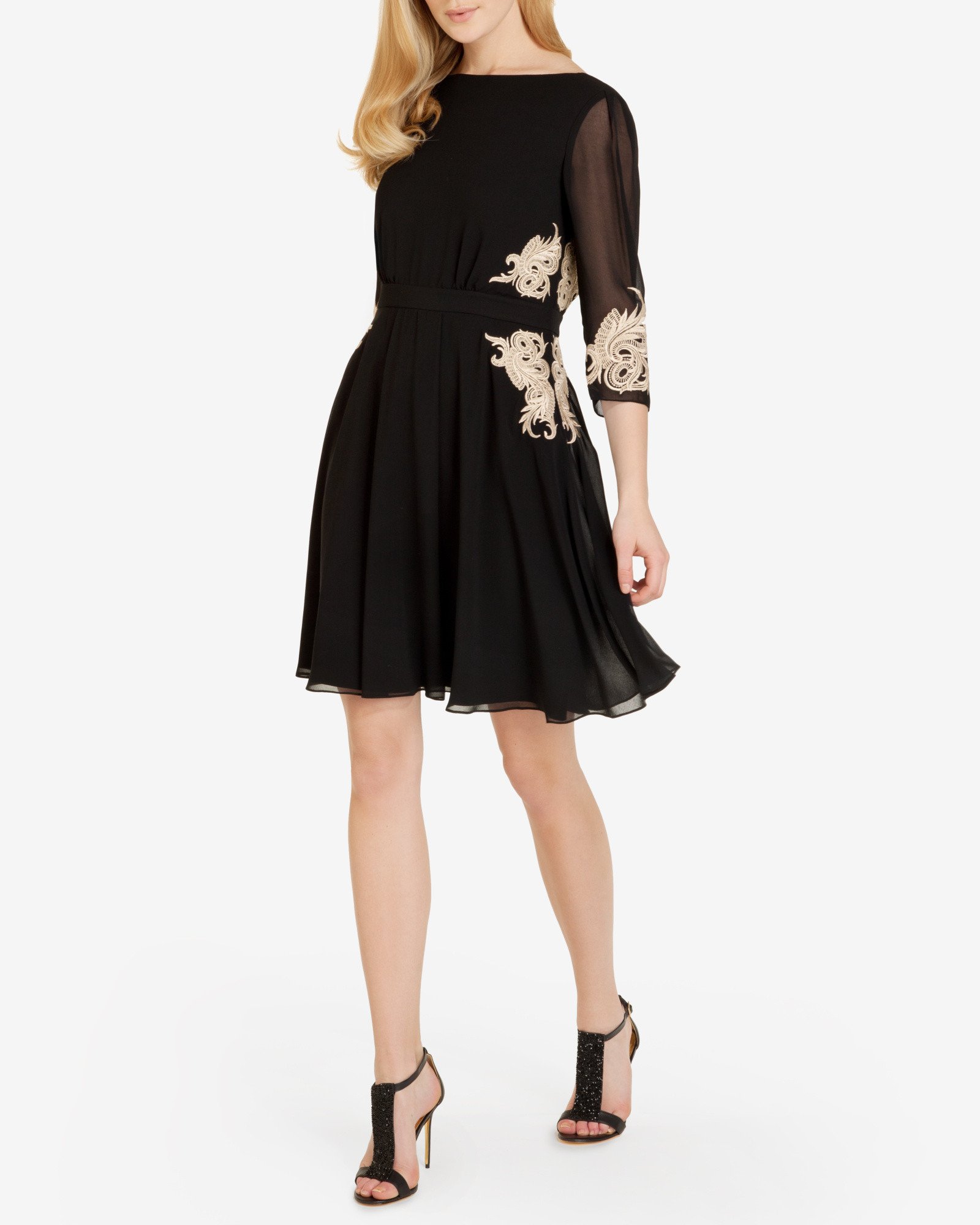 Ted Baker Embroidered Dress in Black Lyst