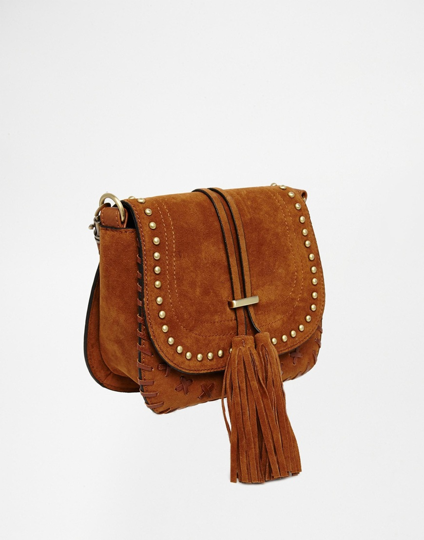 Lyst Faith Saddle Bag With Tassle Detail In Metallic Be Inspired