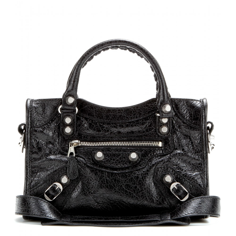 Balenciaga Giant Mini City Leather Shoulder Bag in Black | Lyst