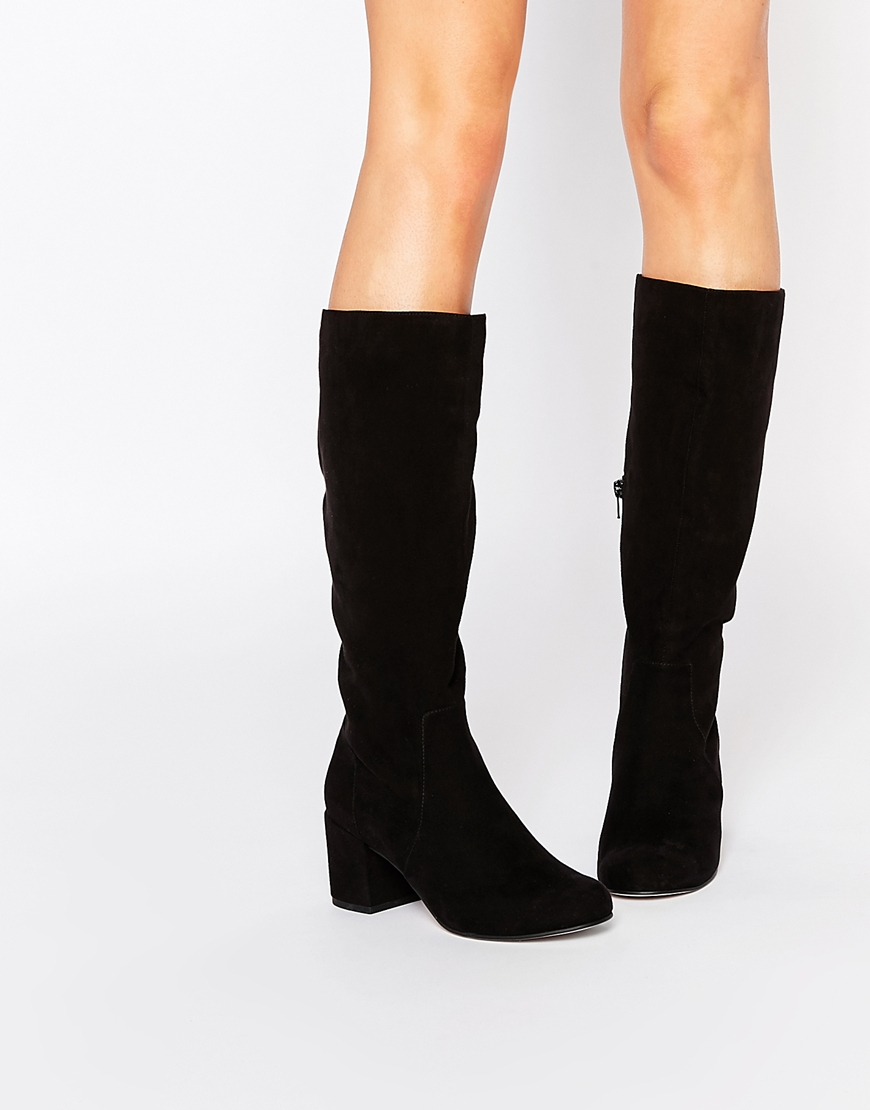 ASOS Catchy 60's Knee High Boots in Black - Lyst