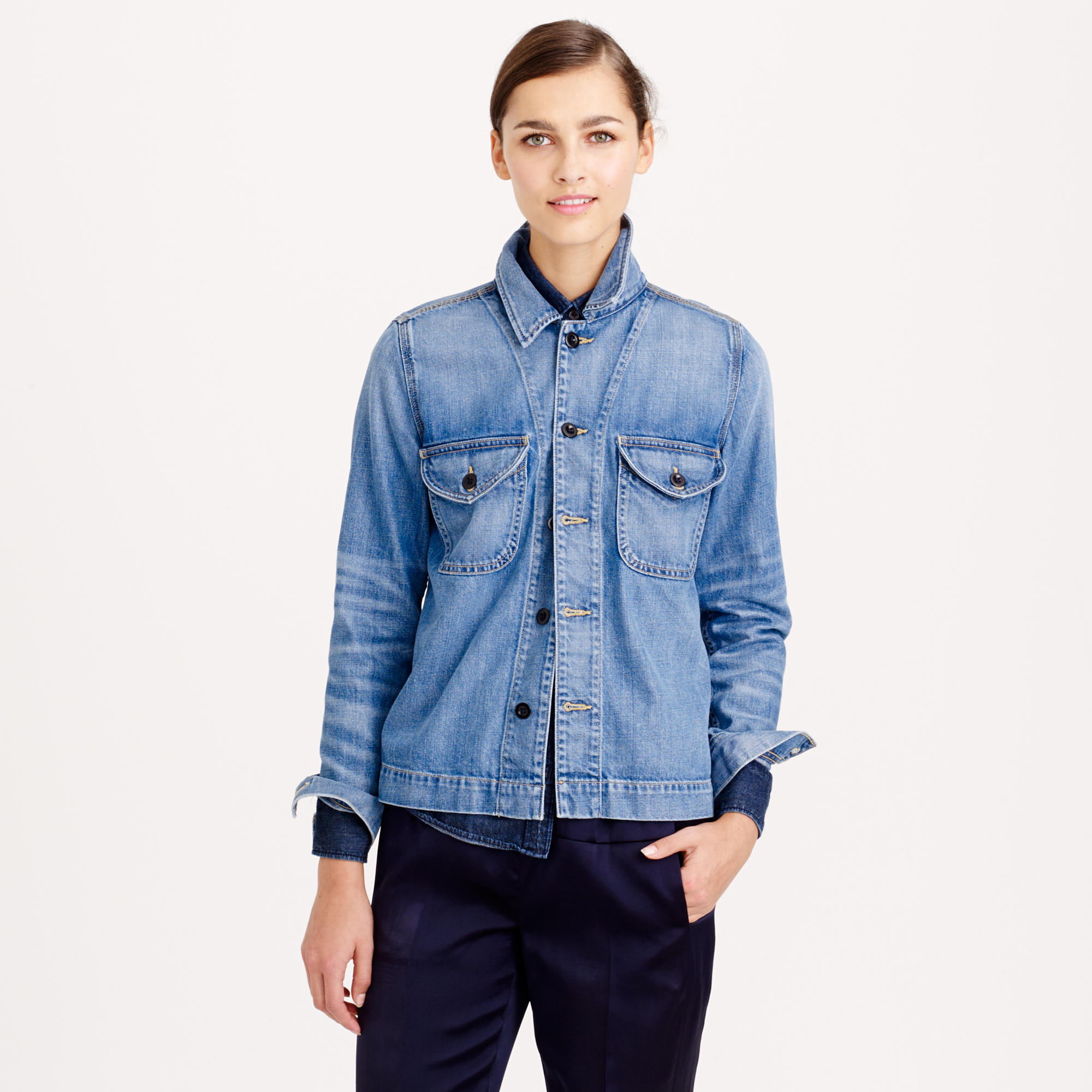 women's denim shirt jacket