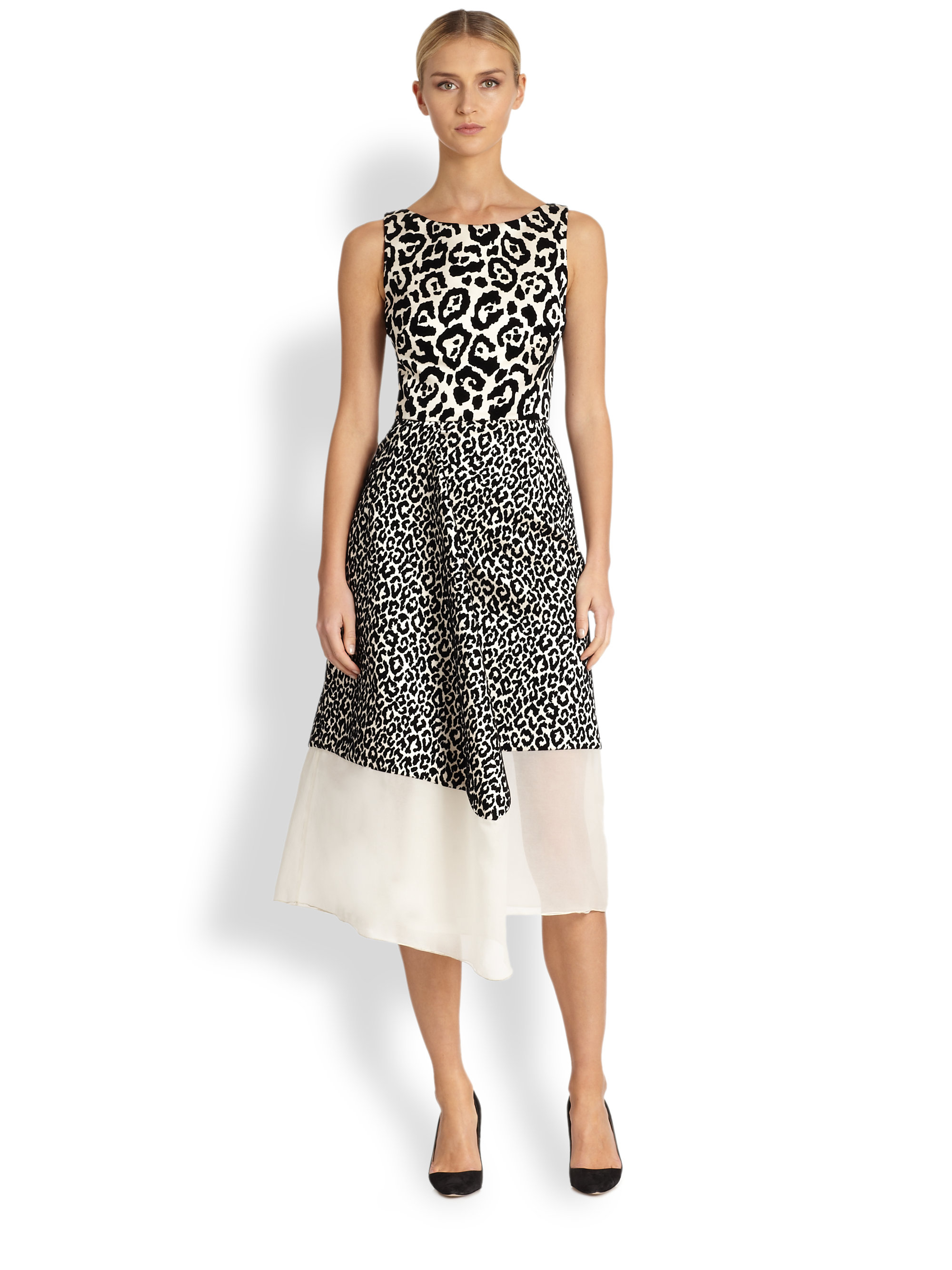 mixed leopard print dress