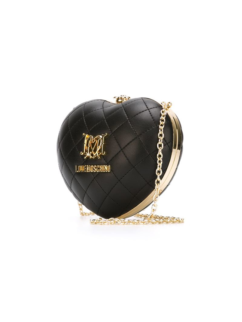 Love Moschino Quilted Heart Clutch Bag in Black Lyst