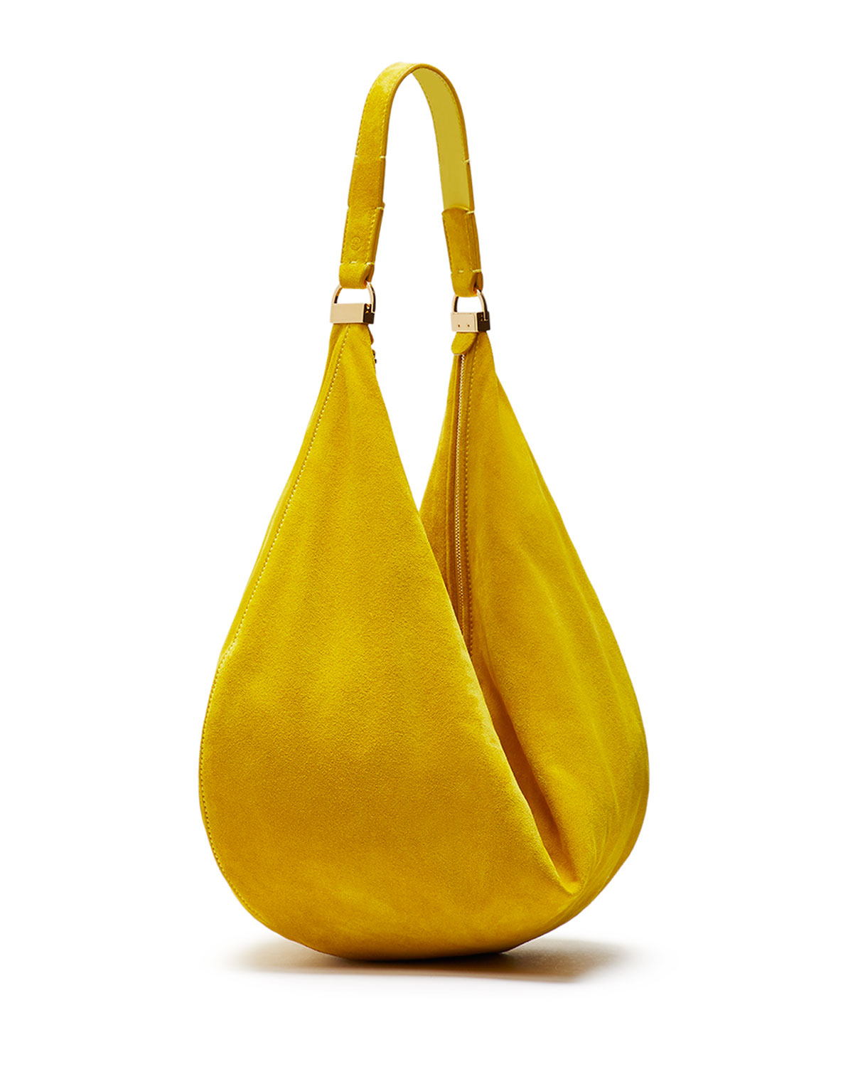 yellow suede handbag