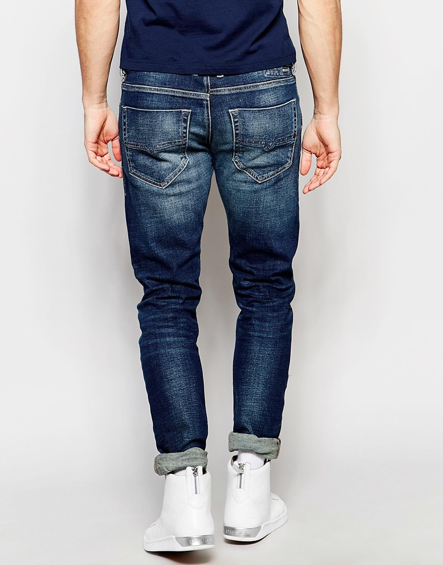 DIESEL Denim Jeans Tepphar 850k Skinny Fit Stretch Dirty Dark Blue Wash ...