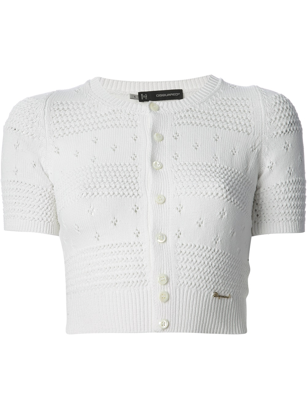 Lyst - Dsquared² Cropped Cardigan in White