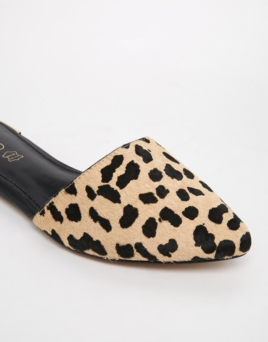 ALDO Luma Leopard Pointed Flat Mule Shoes - Lyst