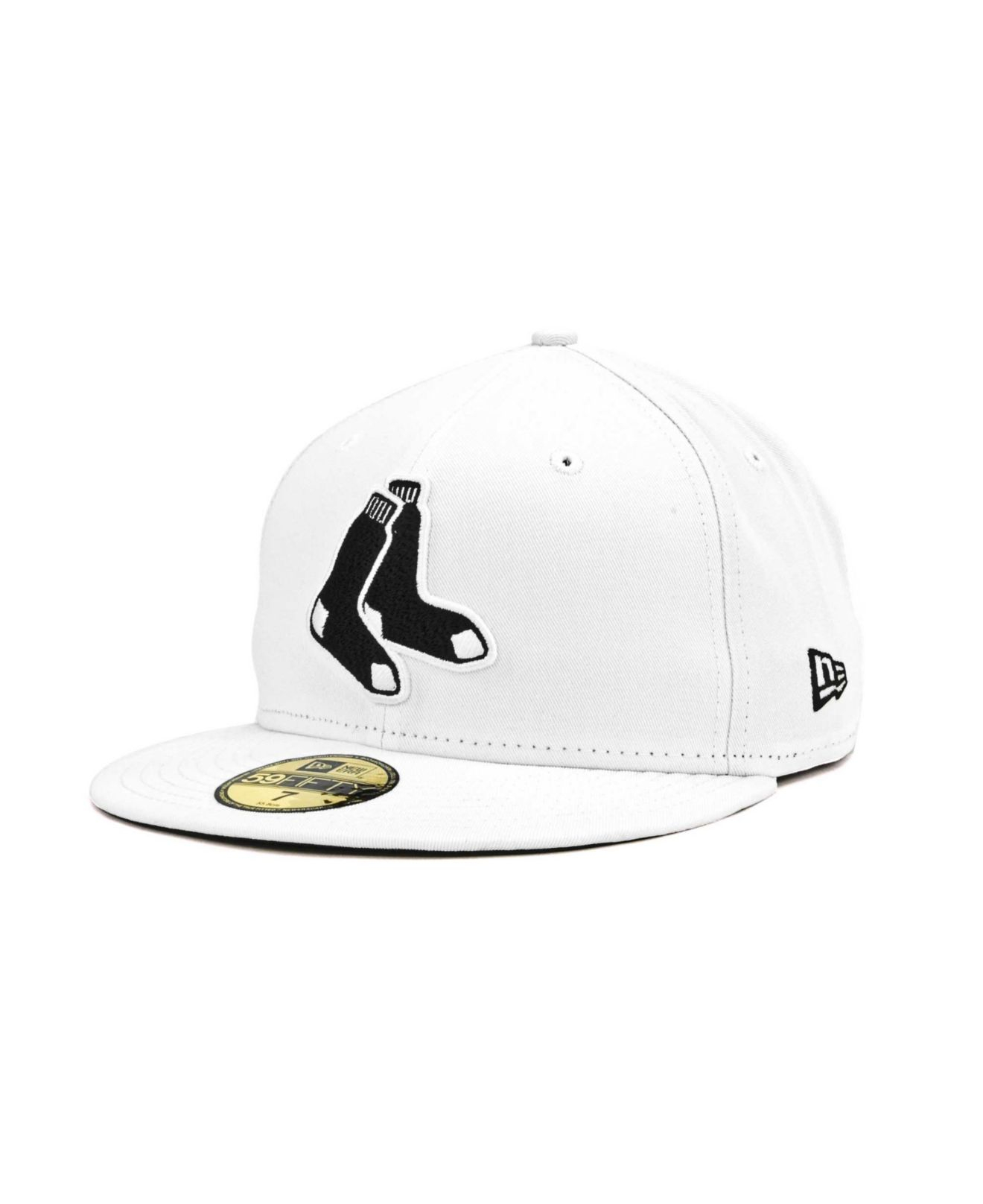 KTZ Boston Red Sox Mlb White And Black 59fifty Cap for Men