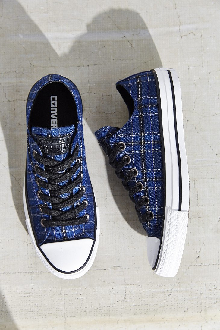 converse plaid low tops