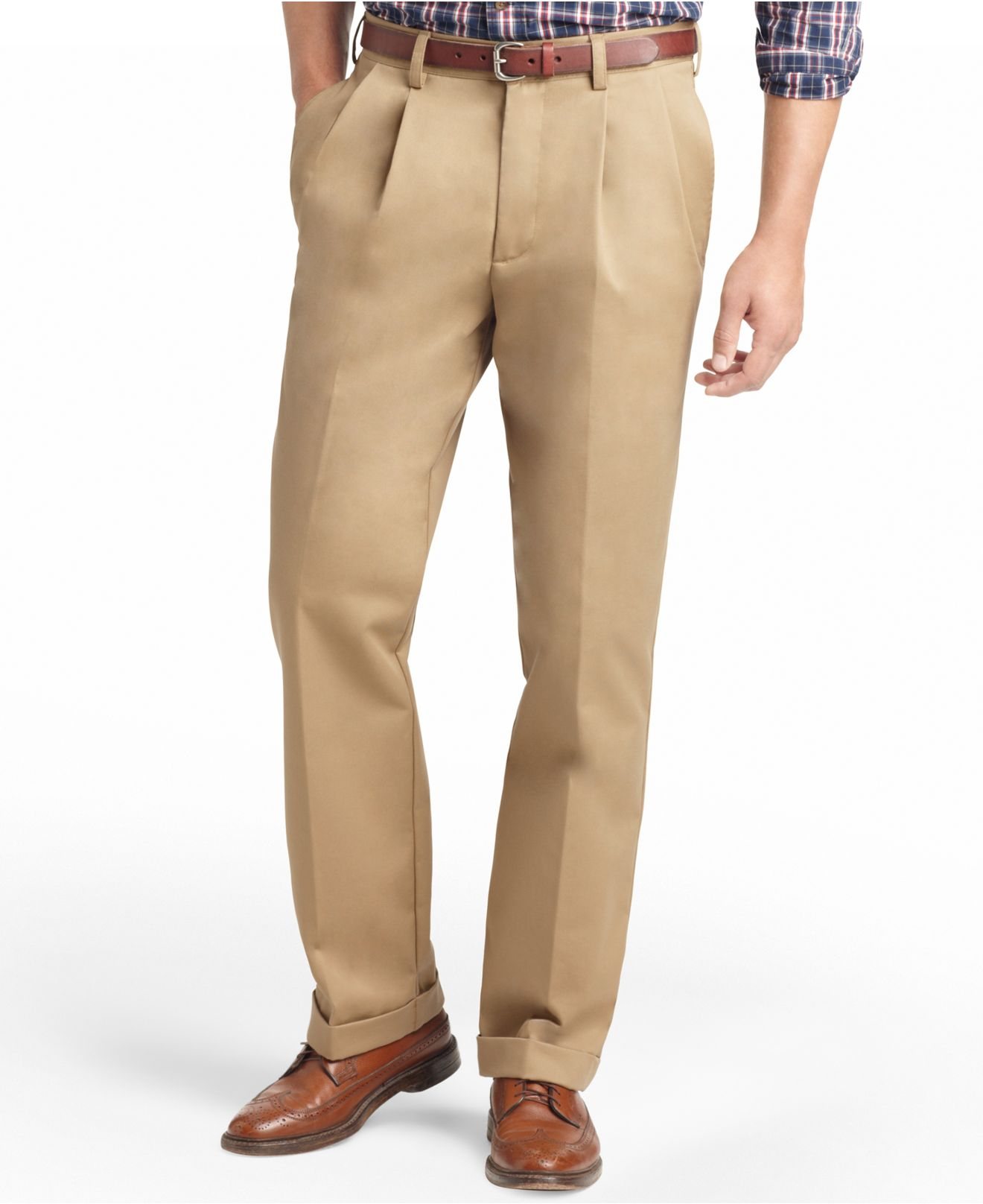 Izod American Pleated Classic-fit Wrinkle-free Pleated Chino Pants in ...