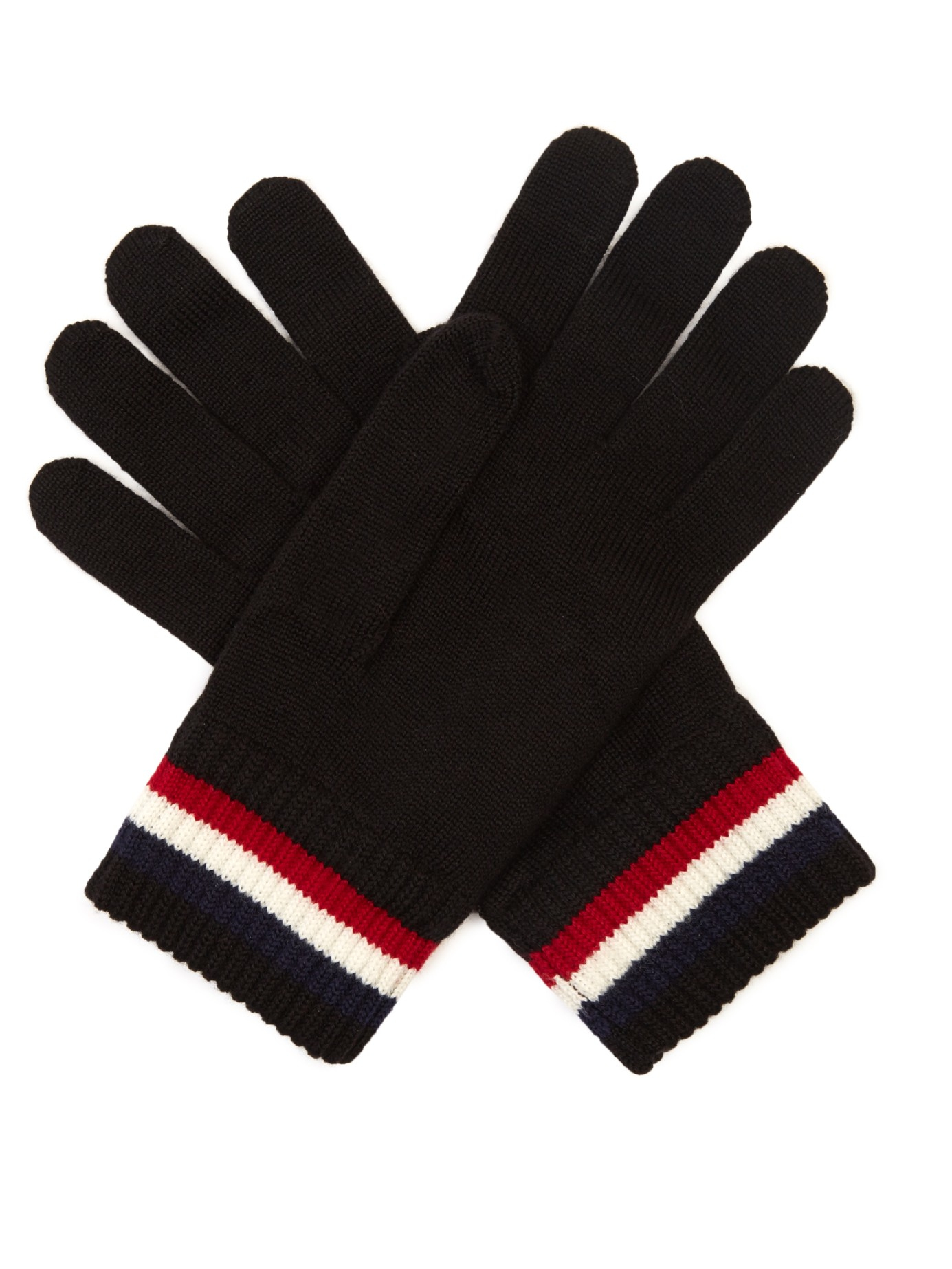 Moncler VirginWool Knit Gloves in Black for Men Lyst