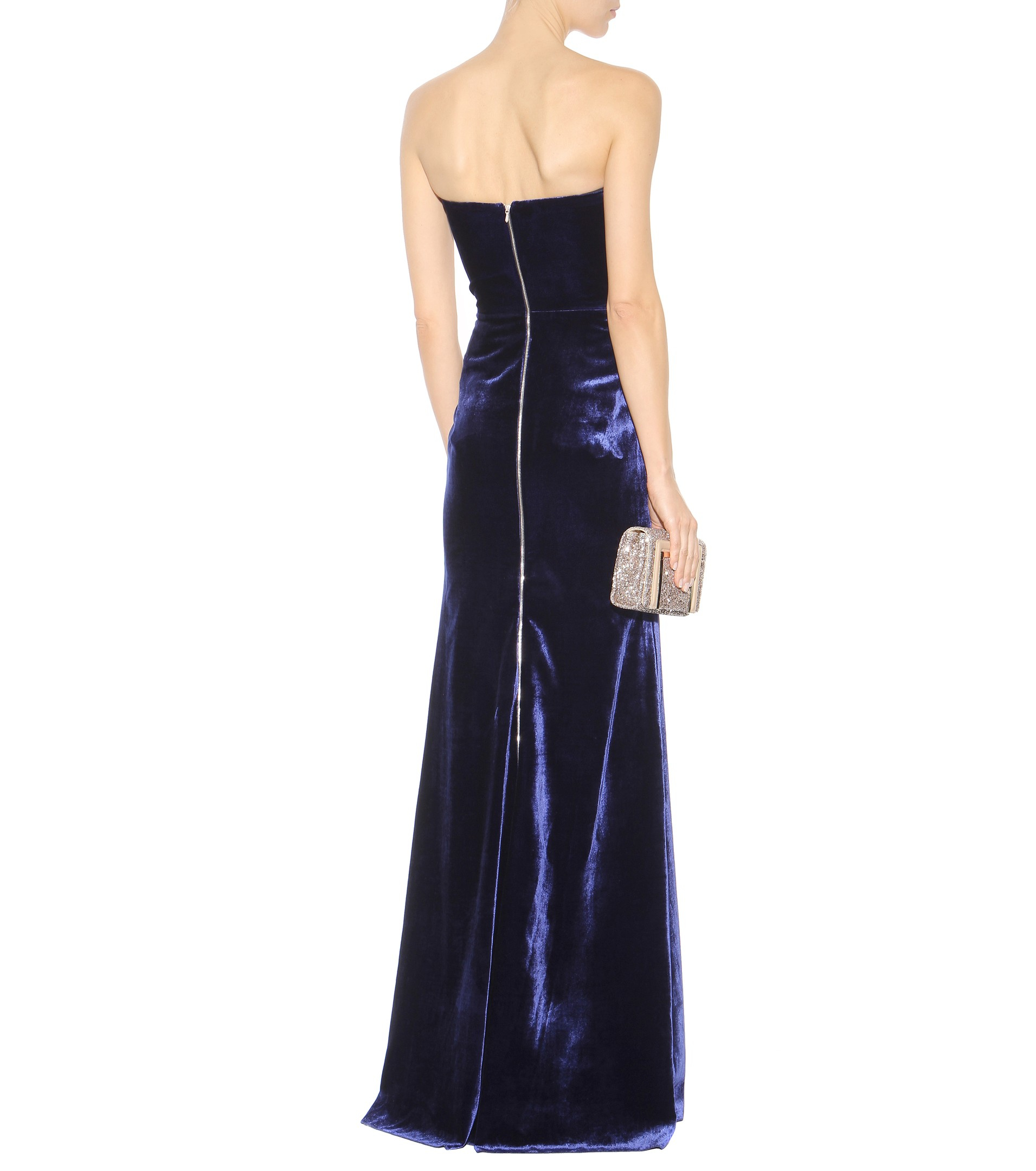 blue velvet gown