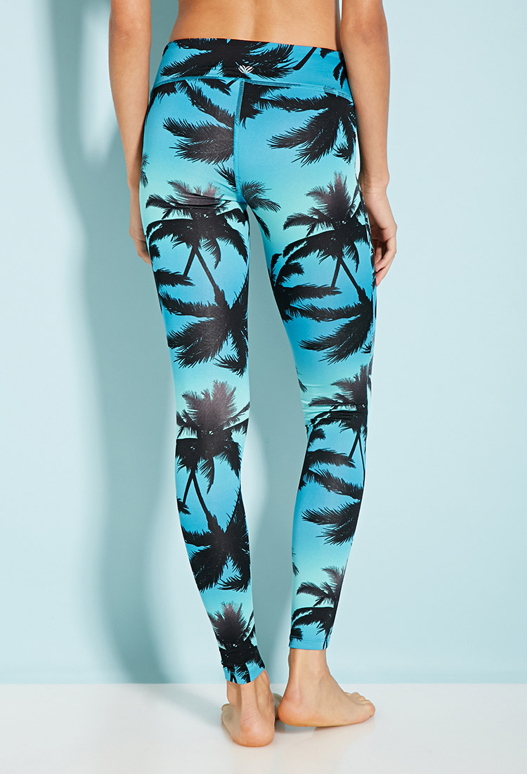tropical workout leggings