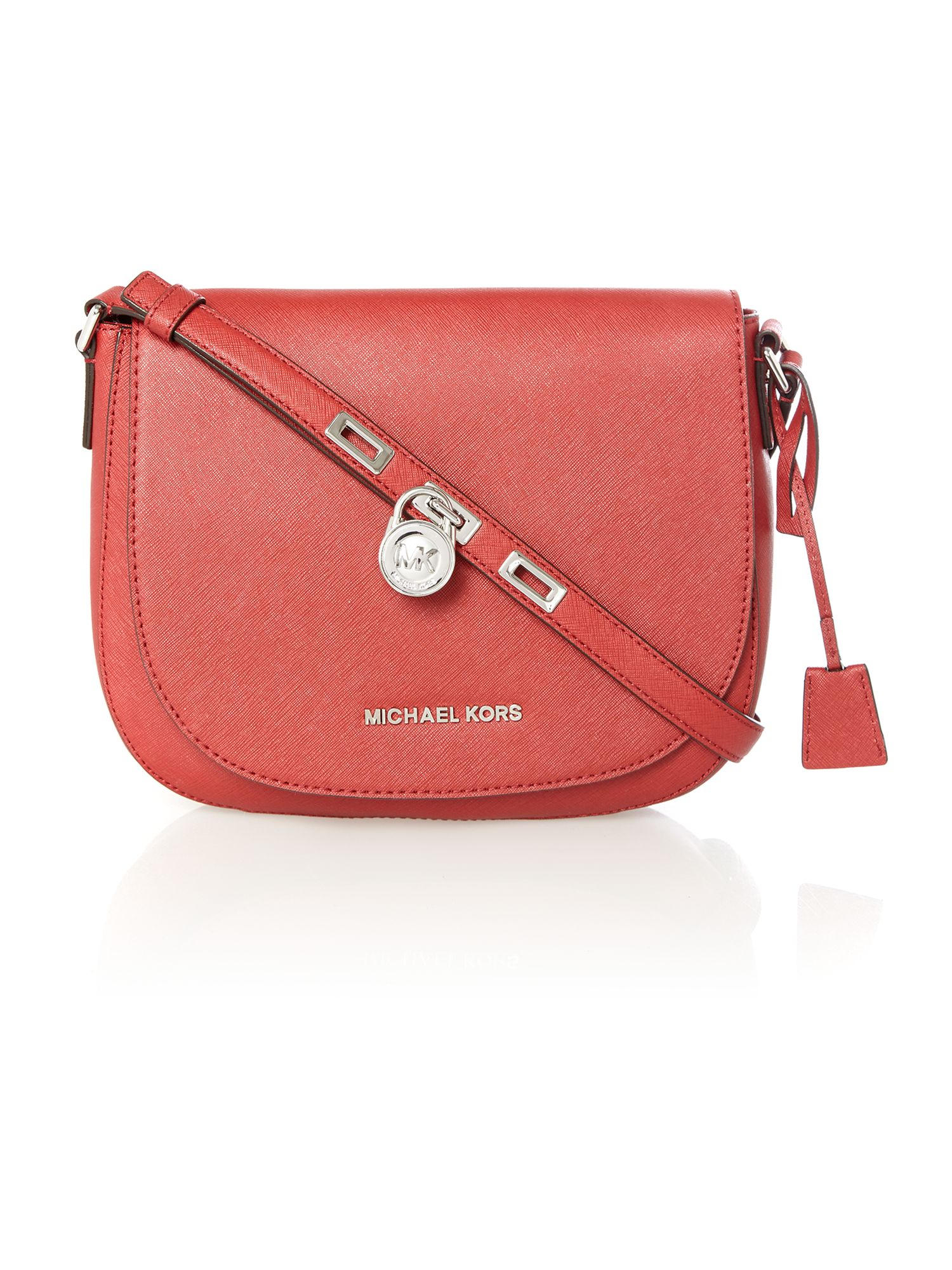 Michael Kors Hamiltin Red Flap Over Cross Body Bag in Red