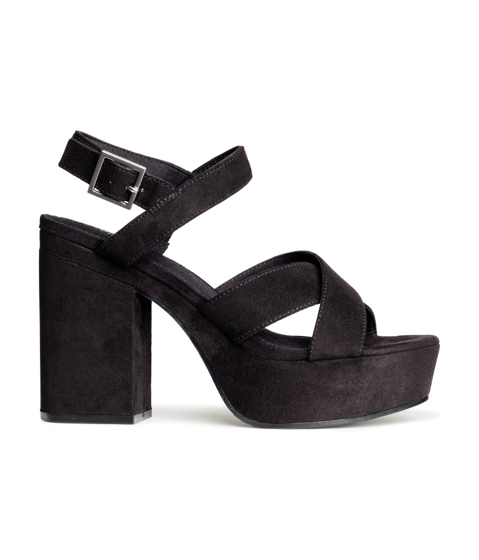 h&m black platform shoes