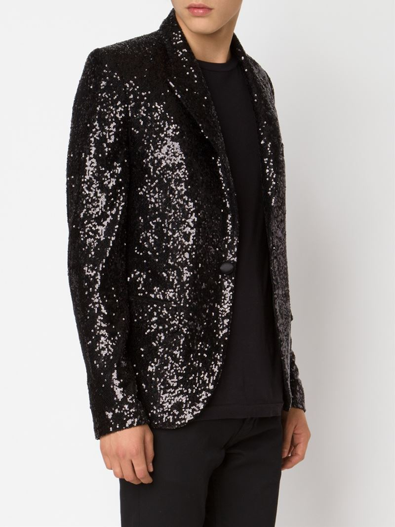 Black sequin jacket mens hot sale
