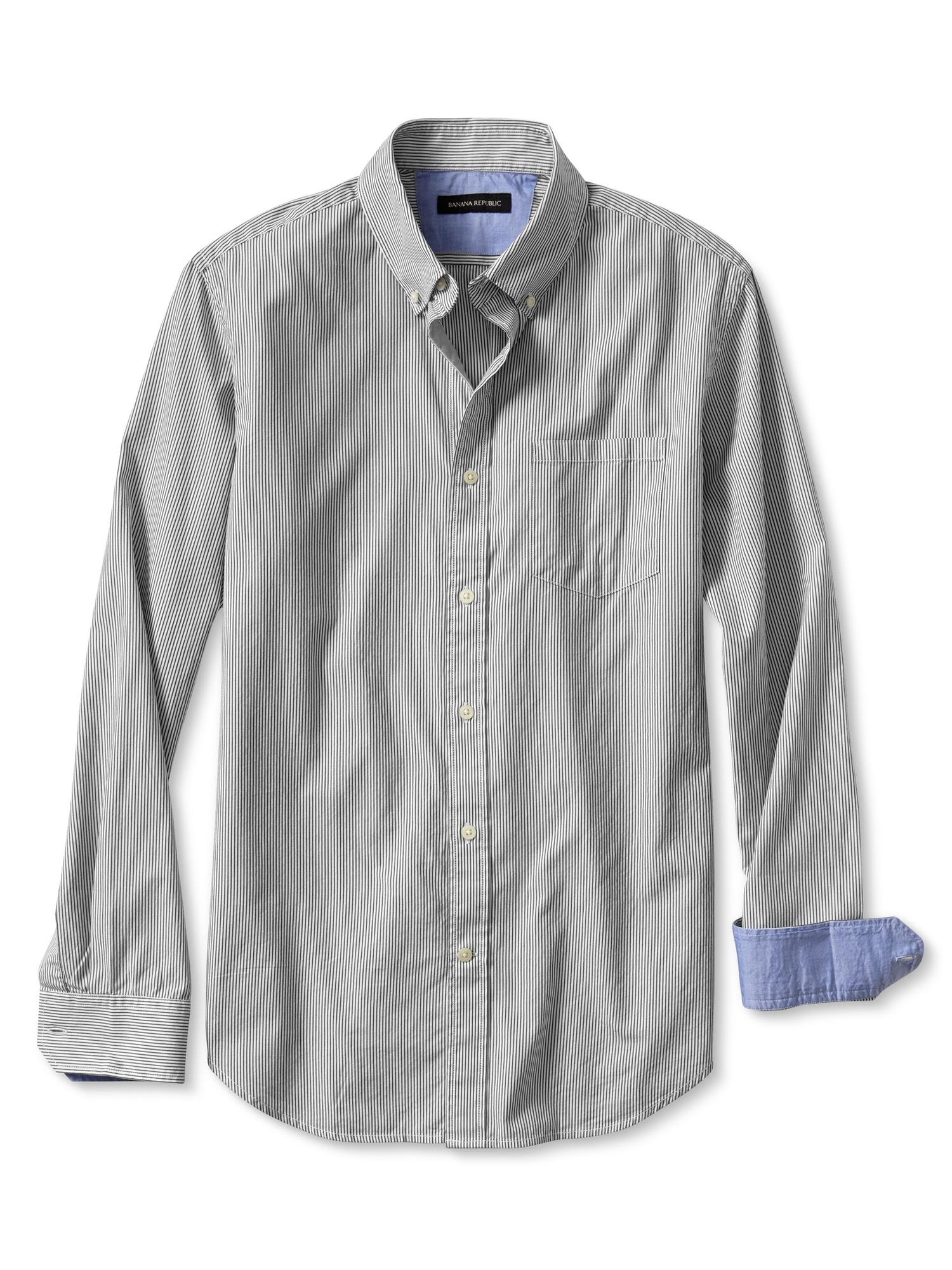 Banana republic SlimFit SoftWash MicroStripe ButtonDown Shirt in Gray for Men (Dark steel