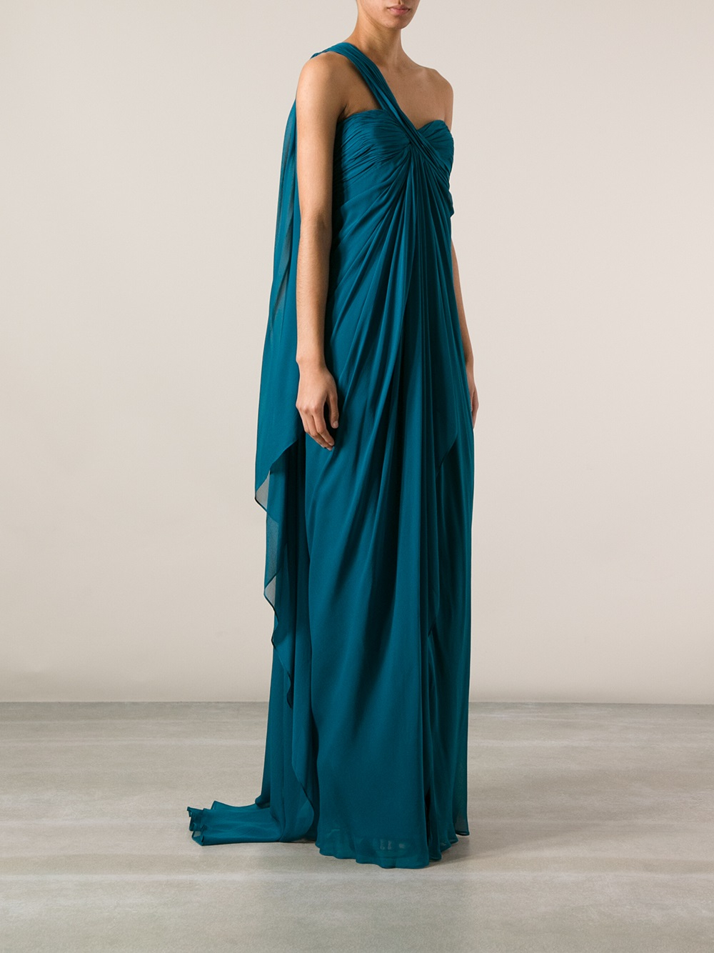 Marchesa notte Grecian Sleeveless Gown in Blue - Lyst