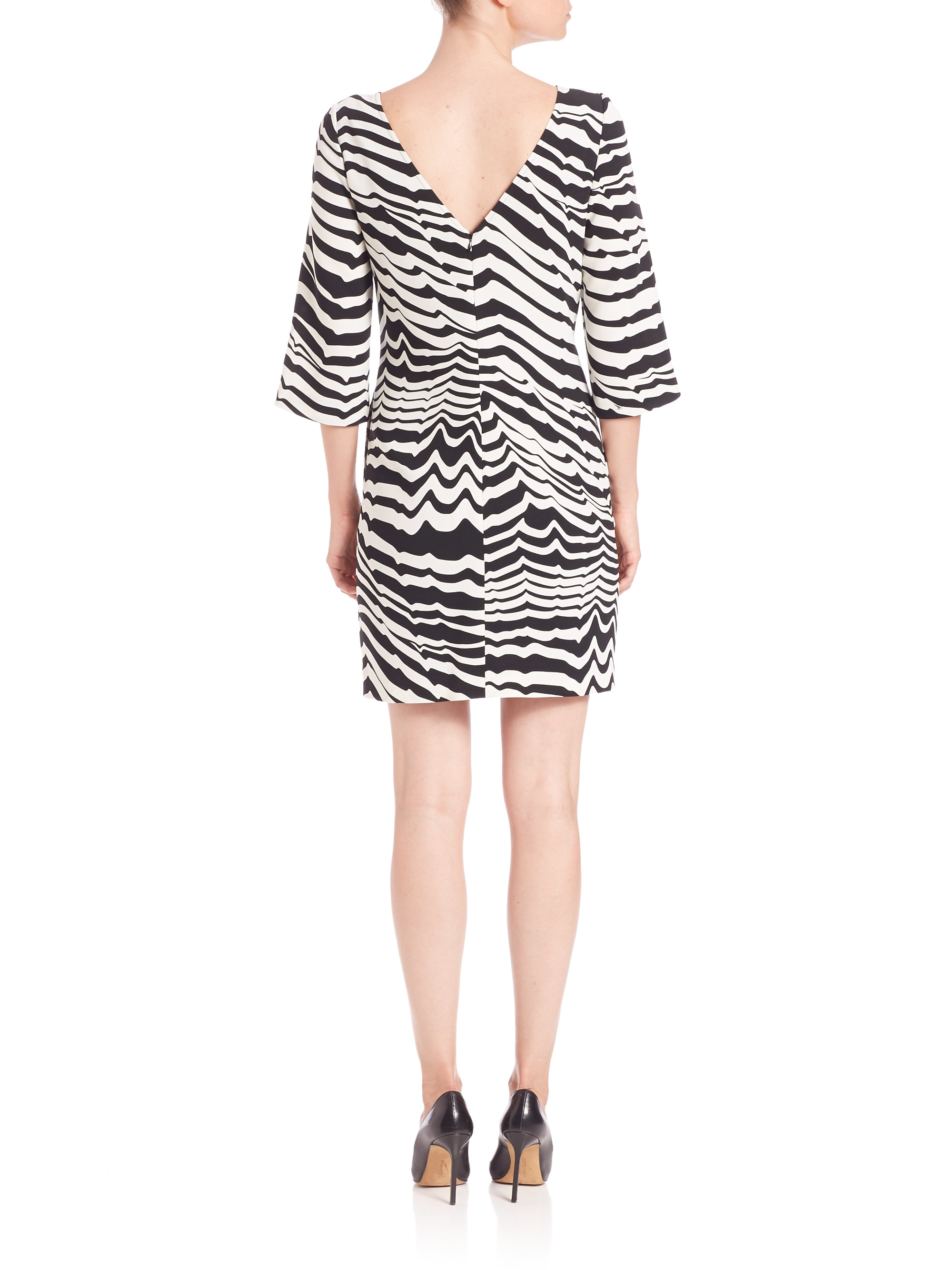 trina turk black and white dress