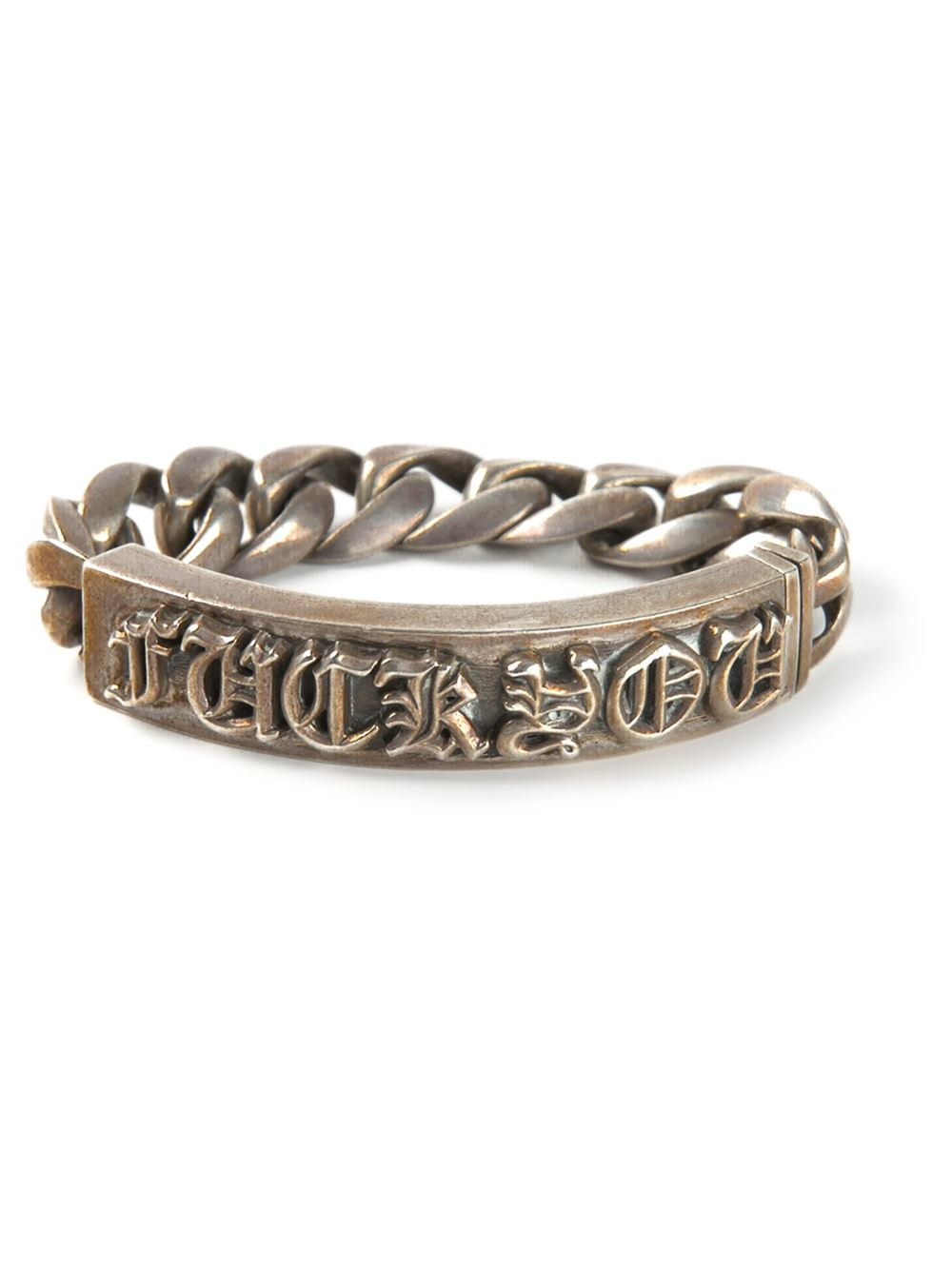 Chrome Hearts 'Fuck You' Bracelet in Metallic | Lyst