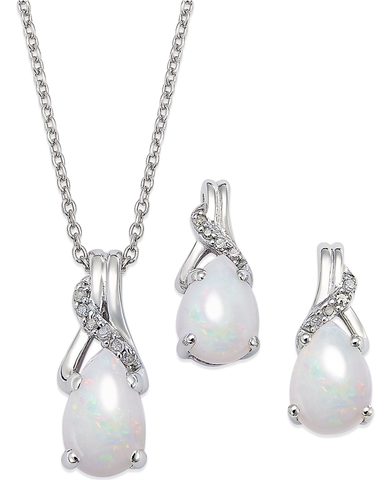 macys us silver opal 1 38 ct tw and diamond accent jewelry set in sterling silver product 0 778001792 normal