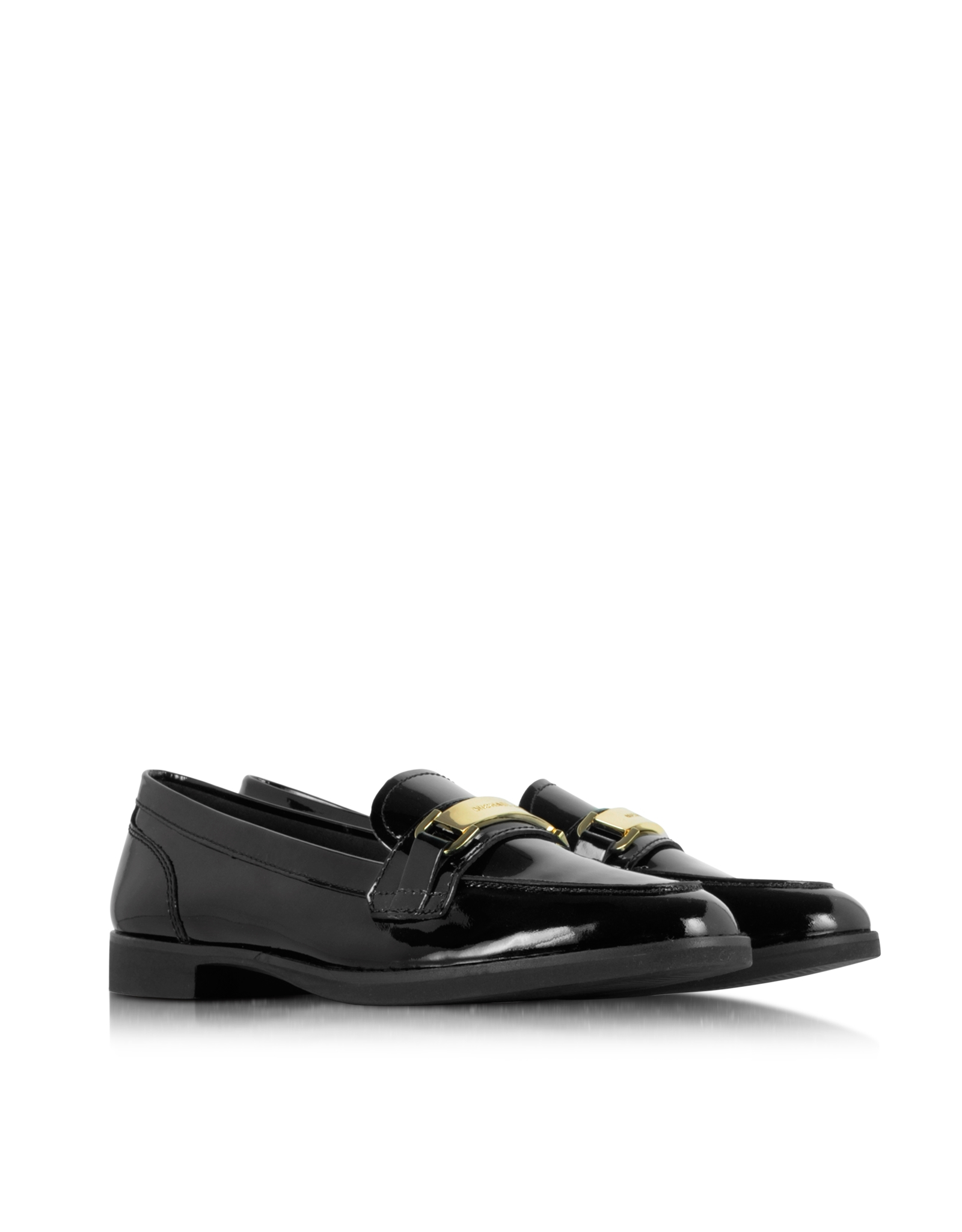 Lyst - Michael Kors Ansley Black Patent Leather Loafer in Black