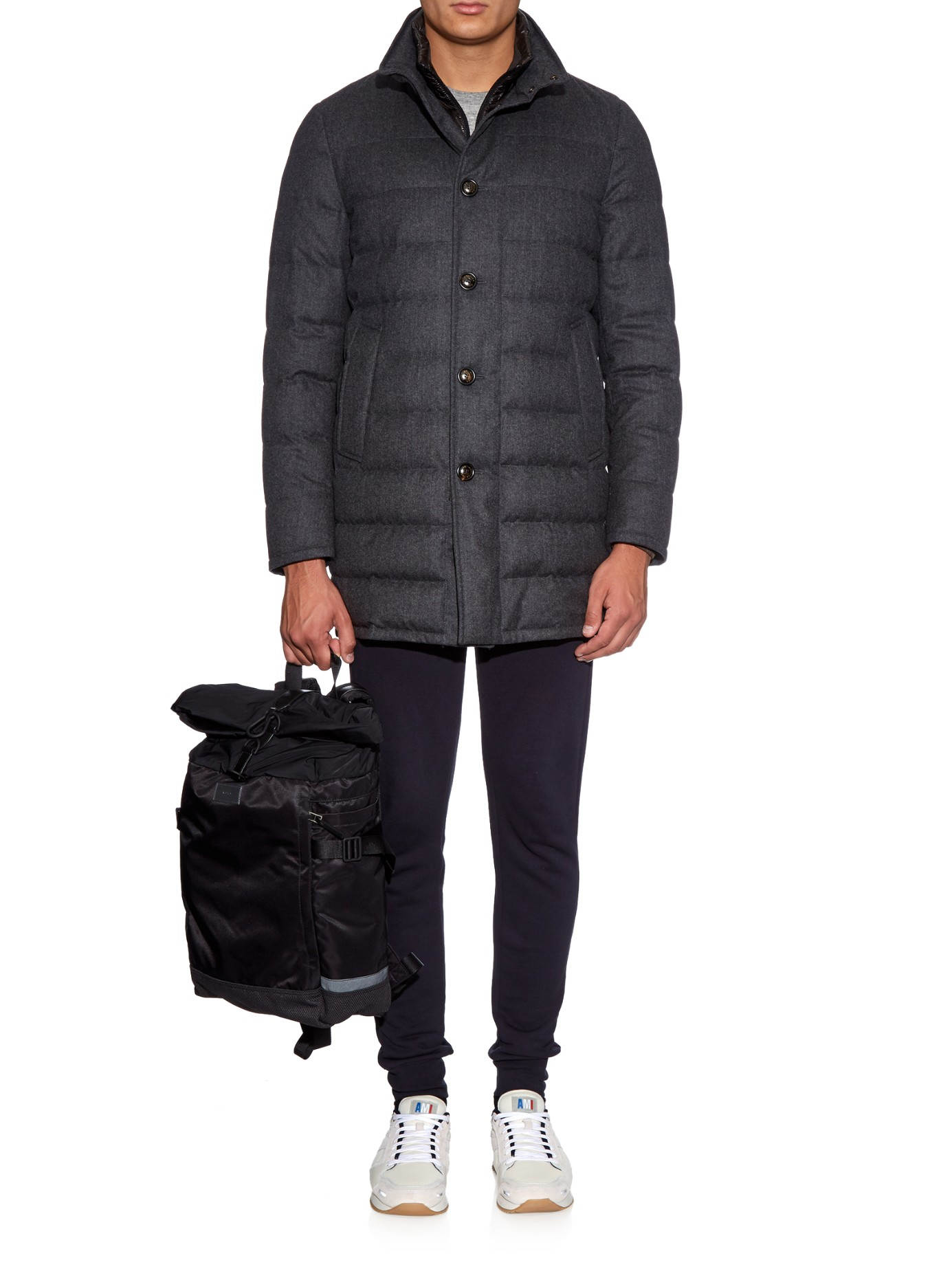 moncler vallier wool-flannel down coat moncler vallier wool-flannel down coat