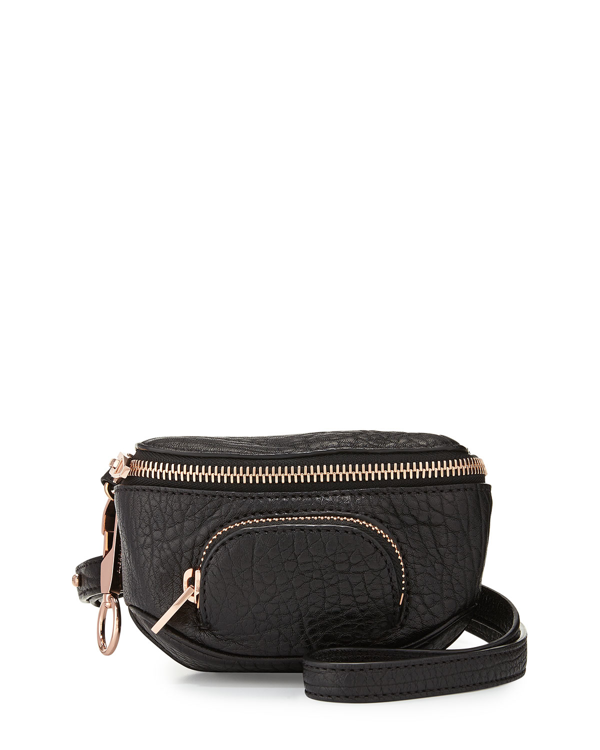 Alexander wang Dumbo Pebbled-Leather Belt Bag in Black | Lyst