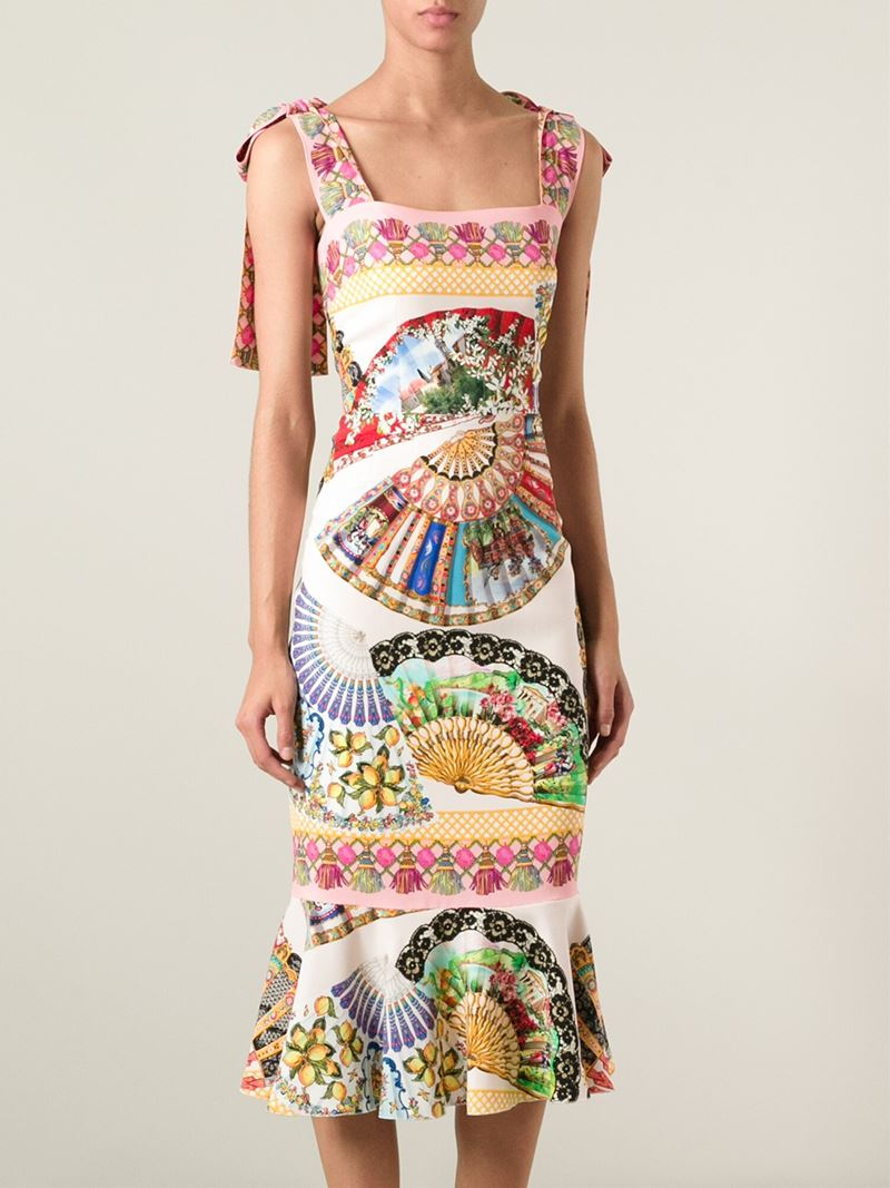 Lyst - Dolce & Gabbana Sicilian Folklore Print Dress