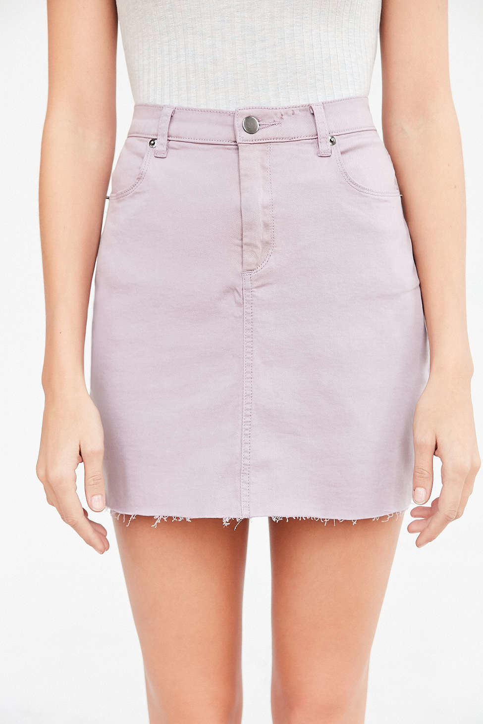 lavender jean skirt