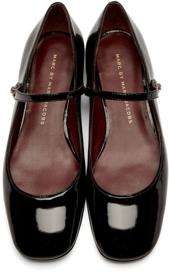 Marc By Marc Jacobs Black Leather Brooke Mary Janes | Lyst