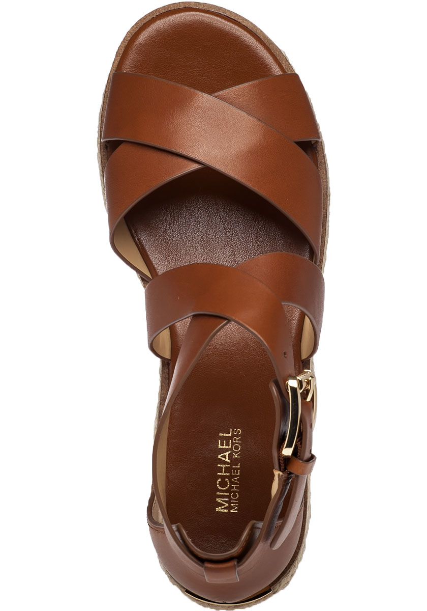 MICHAEL Michael Kors Darby Leather Platform Sandals in Brown Lyst