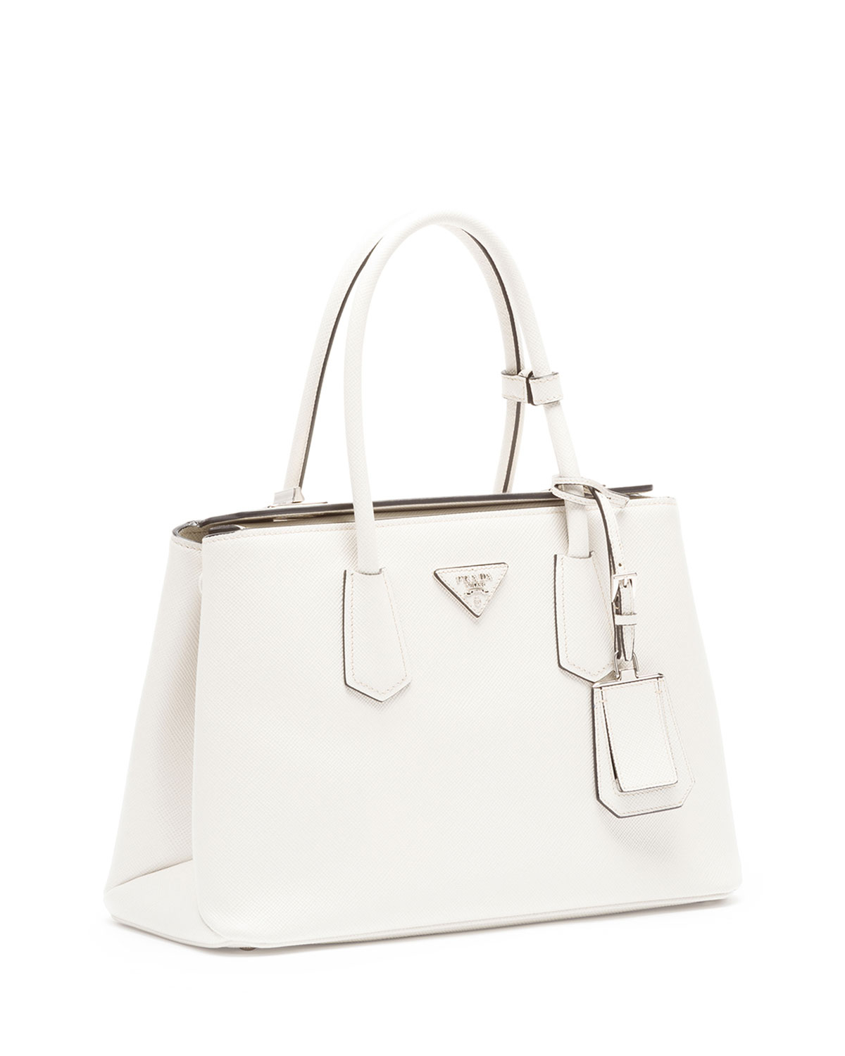 Lyst Prada Saffiano Medium Cuir Double Bag In White Gallery