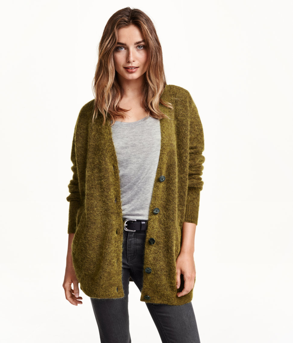 H&M Cardigan In A Mohair Blend in Yellow Marl (Yellow) - Lyst