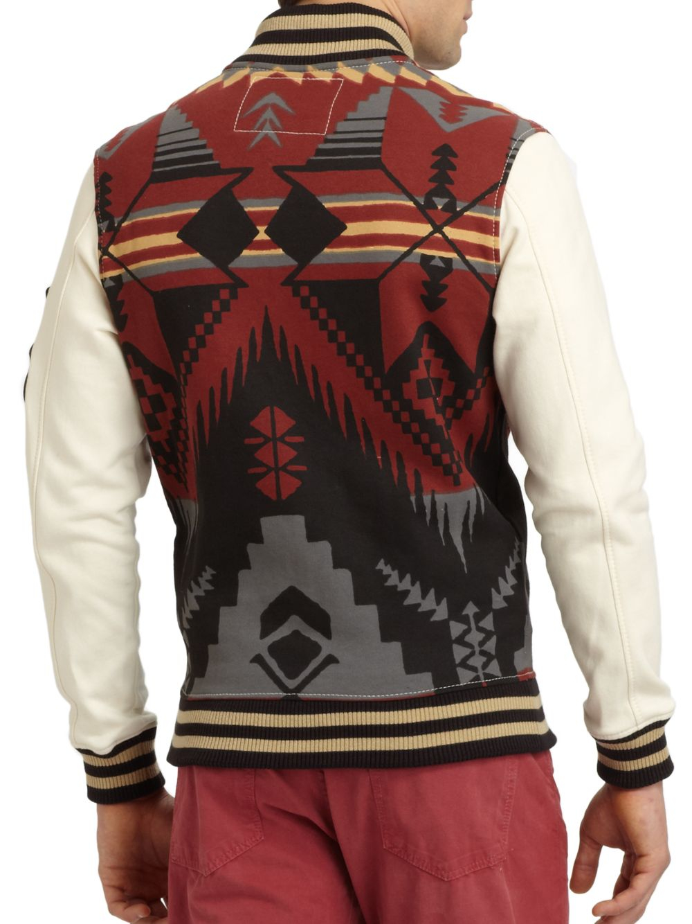 True Religion Printed Cotton Fleece Varsity Jacket for Men Lyst