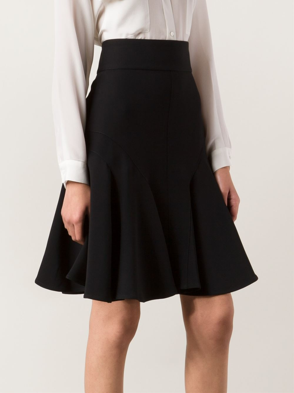 Givenchy A-Line Godet Skirt in Black | Lyst