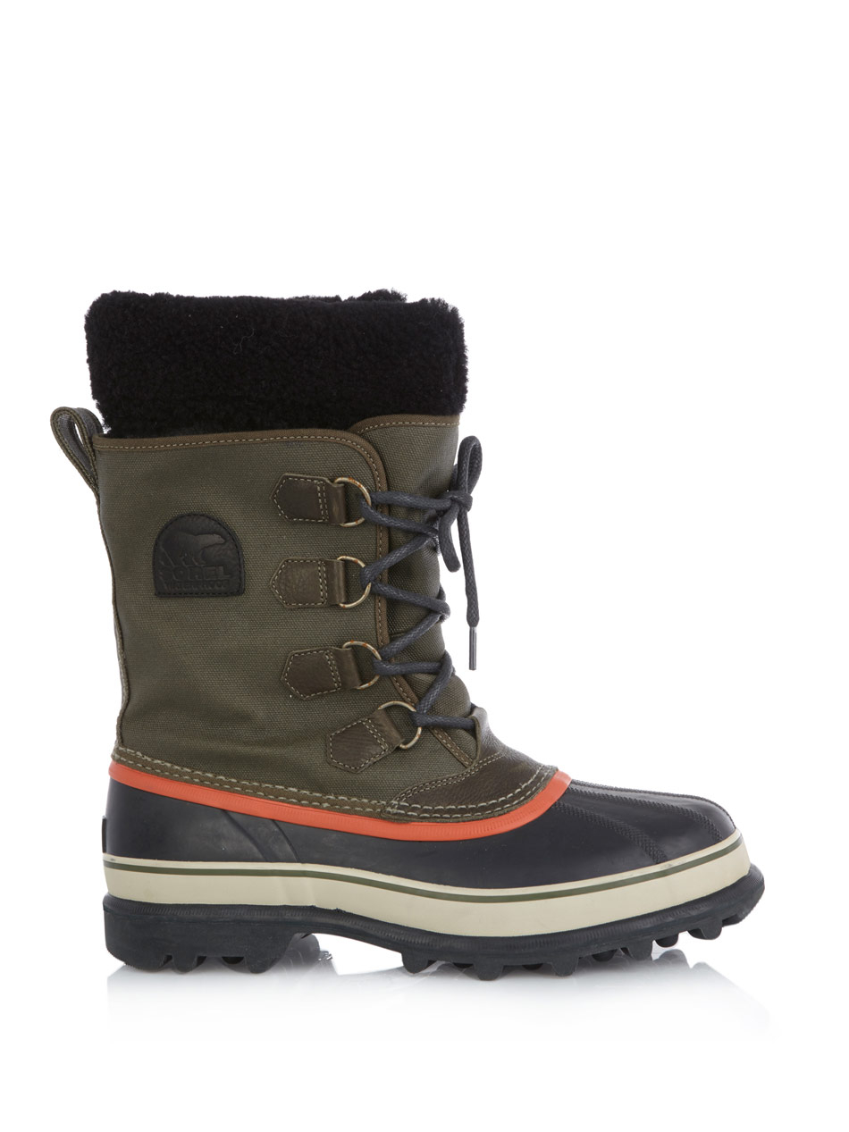 Sorel Caribou Canvas and Rubber Boots in Green for Men Lyst Sorel Caribou Canvas and Rubber Boots in Green for Men Lyst