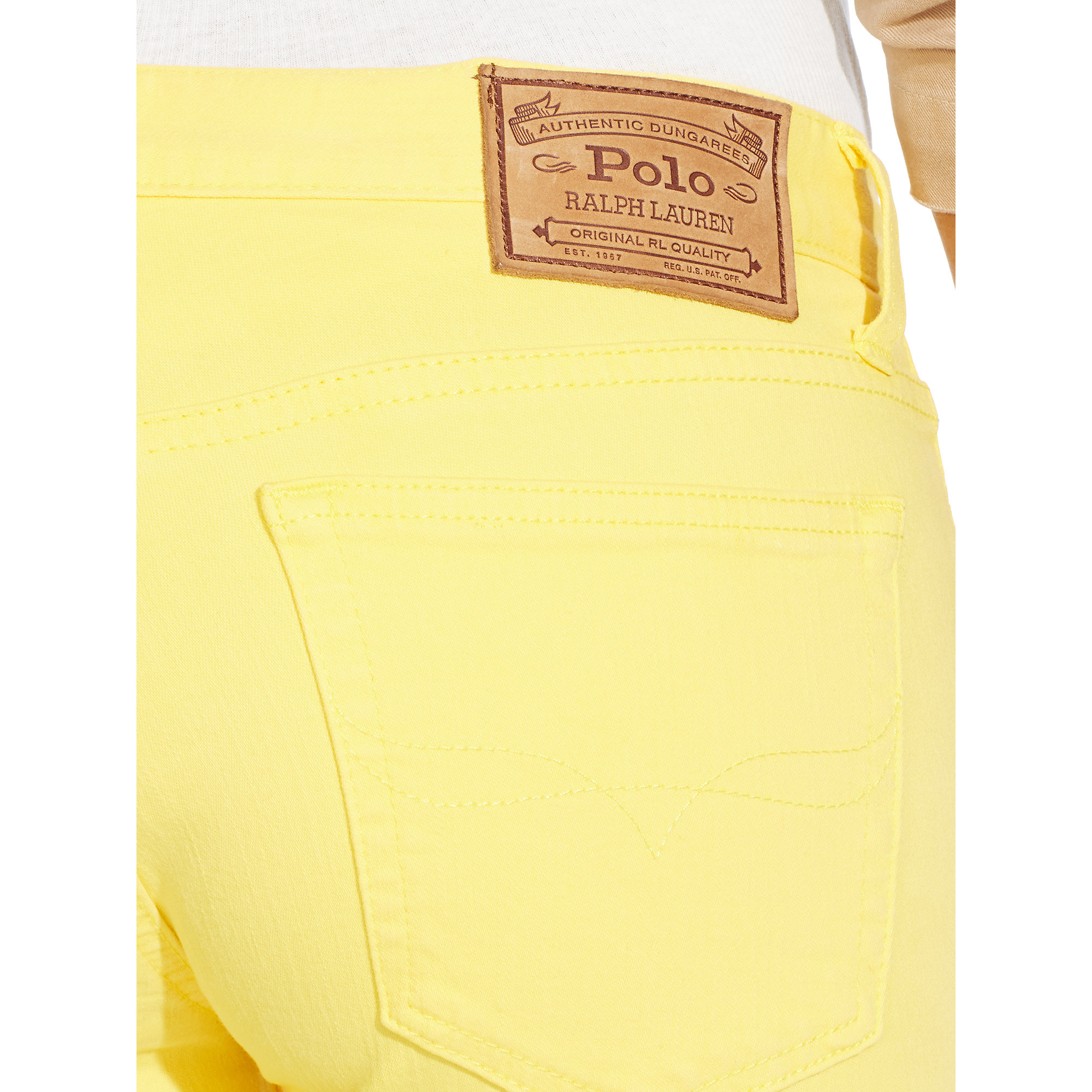 Polo Ralph Lauren Tompkins Cropped Skinny Jean in Yellow - Lyst